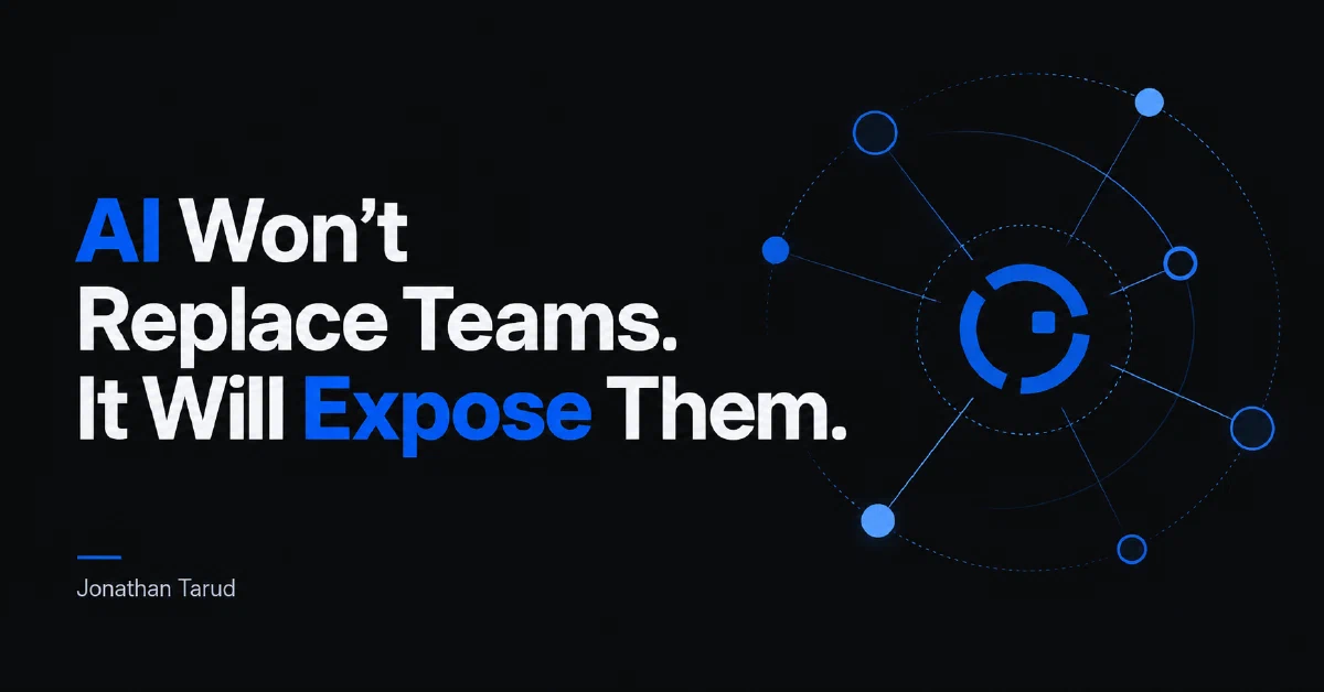 AI Won’t Replace Teams. It Will Expose Them. — an orbital network representing an AI-enabled team
